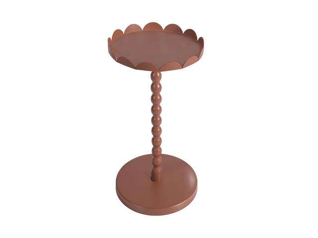 ROUND METAL W/ SCALLOP EDGE PLANT STAND (15.7" H) (KD)